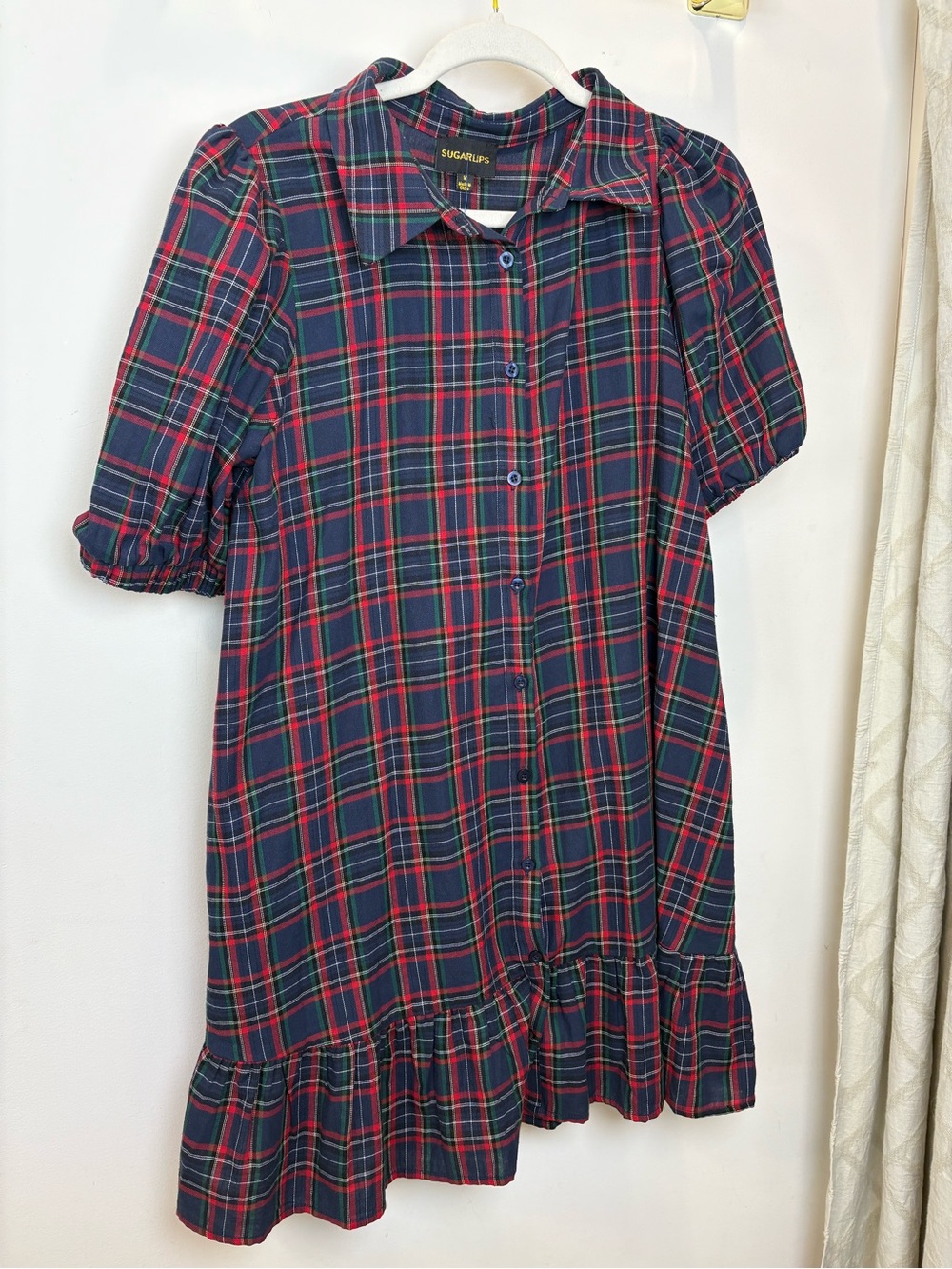 NWT Sugarlips Plaid Boutique Dress